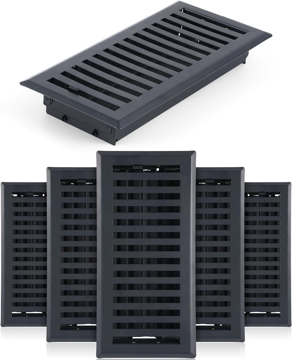 4 Pcs Floor Register 4 x 10 Black Vent Covers for Home Use