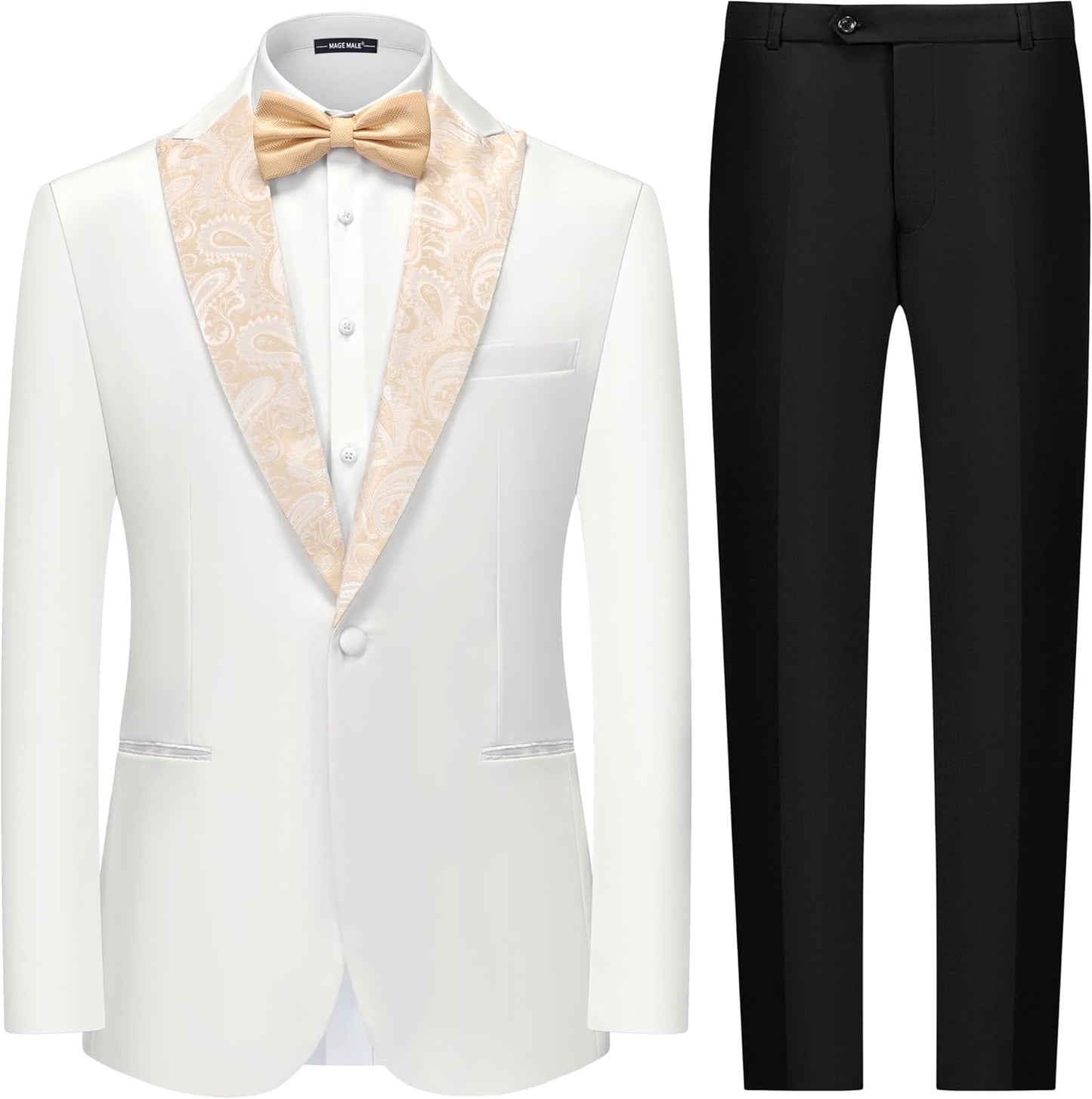 MAGE MALE Men's 2 Piece Suit Slim Fit Tuxedo for Weddings