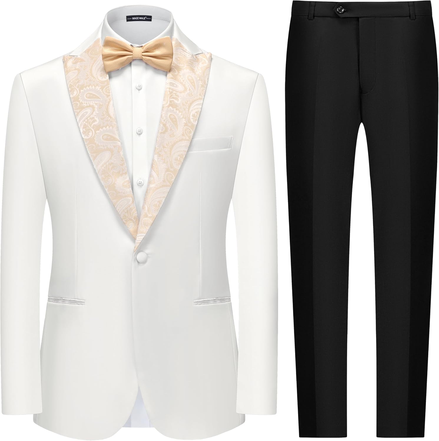 MAGE MALE Men's 2 Piece Suit Slim Fit Tuxedo for Weddings