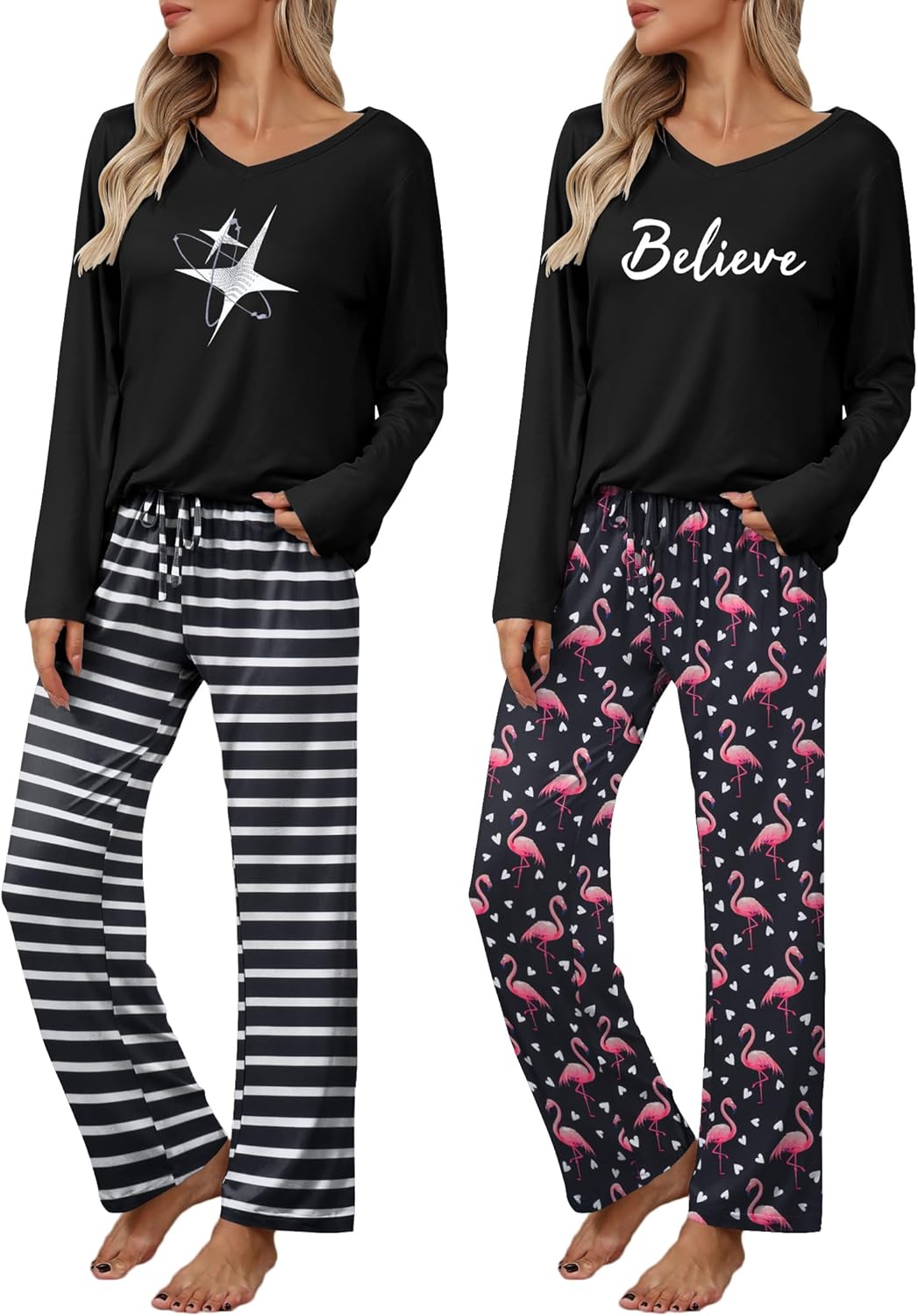 Ekouaer Womens 2 Pack Pajama Set for Ultimate Comfort