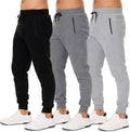 Sweatpants for Men 3 Pack Joggers - Comfortable, Warm Everyday Wear