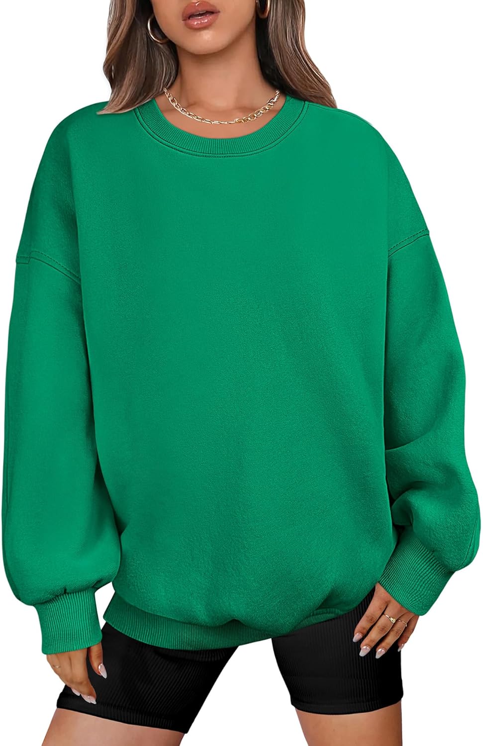 Oversized Sweatshirt for Women - Comfy Crewneck Pullover Top