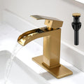 Waterfall Bathroom Faucet Gold - Single Handle Modern Vanity Faucet
