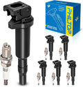 PHILTOP Ignition Coil Pack and Iridium Spark Plugs Set of 6 - BMW