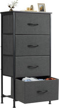 Sweetcrispy Nightstand Small Bedroom Dresser with 4 Fabric Drawers