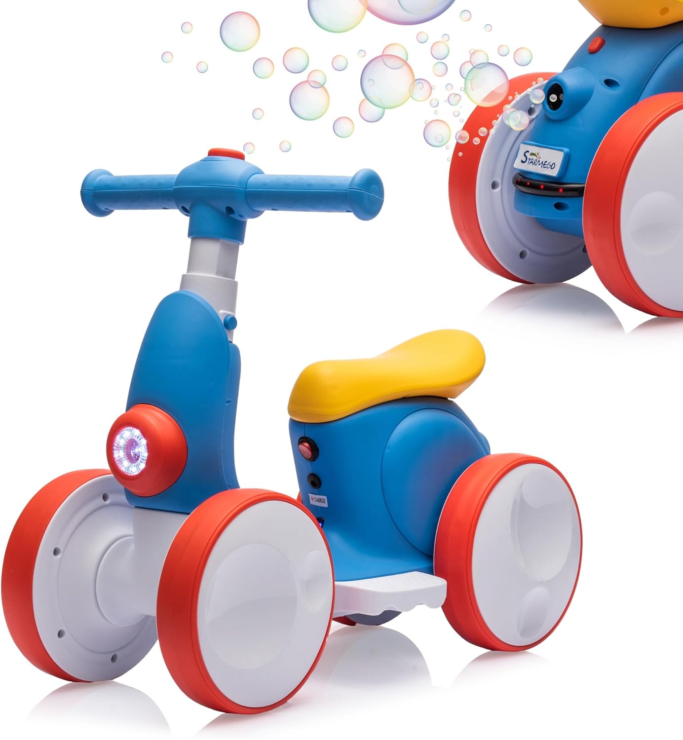 6V Electric Baby Balance Bike with Bubble Machine for Kids