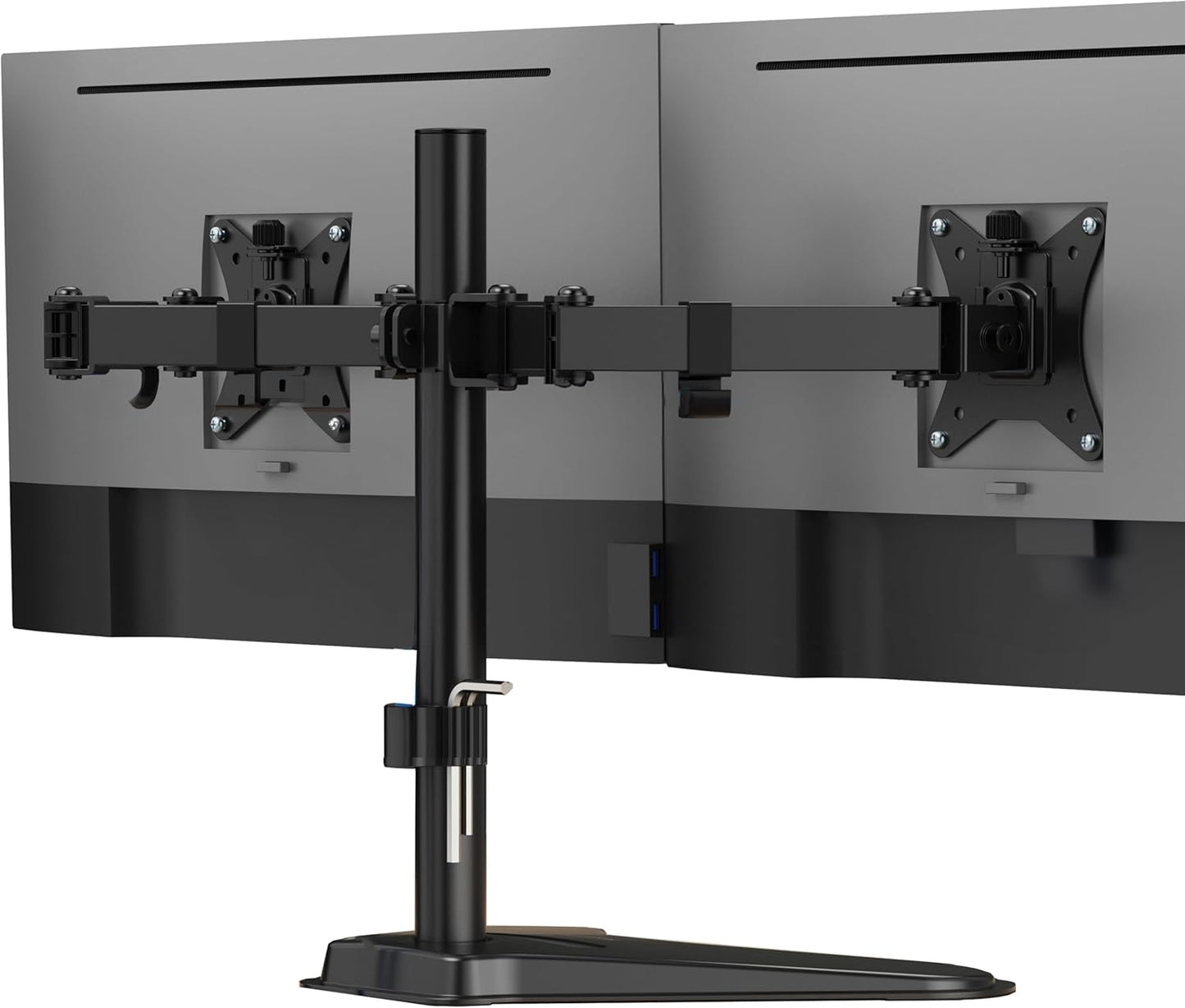 Mount-It! Dual Monitor Stand for Desk - Adjustable Free Standing