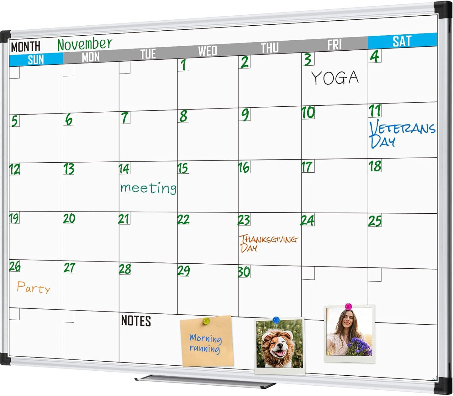 XBoard Magnetic Calendar Whiteboard 48in x 36in for Monthly Planning