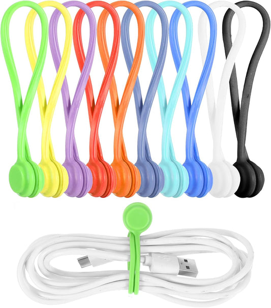 10 Pack Magnetic Cable Ties - Organize with Ease!