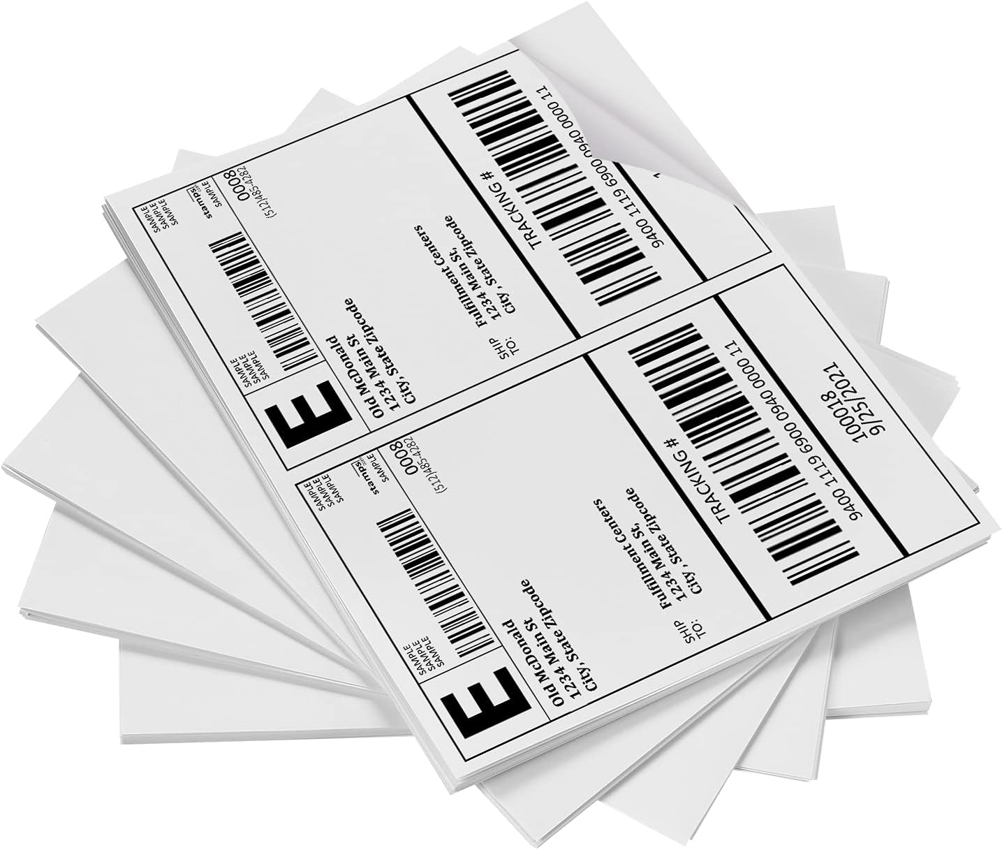 Pacific Mailer Inkjet Shipping Labels - 2 Per Page