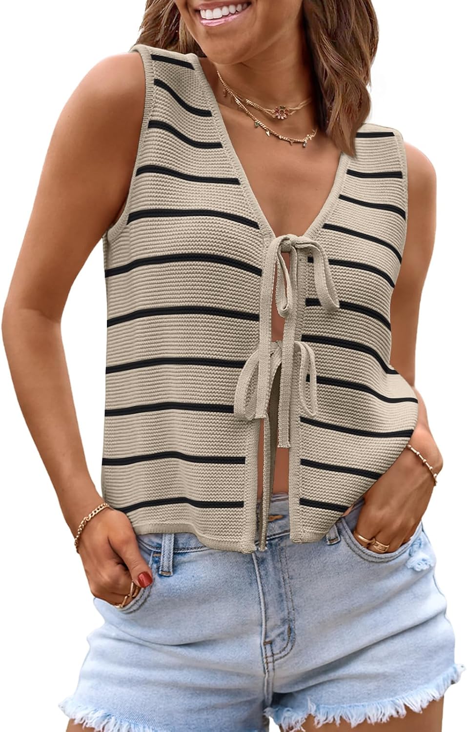 LILLUSORY Womens Crochet Tops for Summer Vacation Fashion