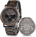 Engraved Wooden Watch for Boyfriend My Man Personalized Gift - Classic
