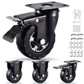 Heavy Duty 4 in Caster Wheels Set of 4 - 2200 lb Capacity Silent Roll