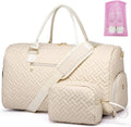 Duffle Bag for Travel Weekender with Shoe Compartment - Beige