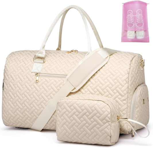 Duffle Bag for Travel with Shoe Compartment and Toiletry Bag