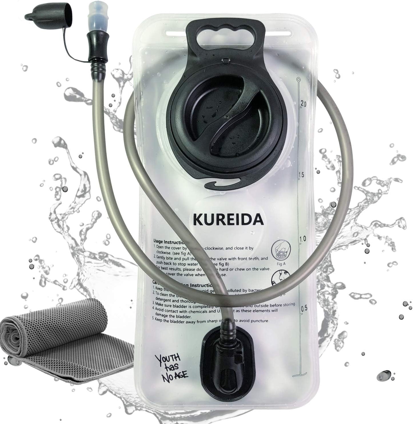 2L Leak Proof Hydration Bladder w/ Wide Opening - KUREIDA