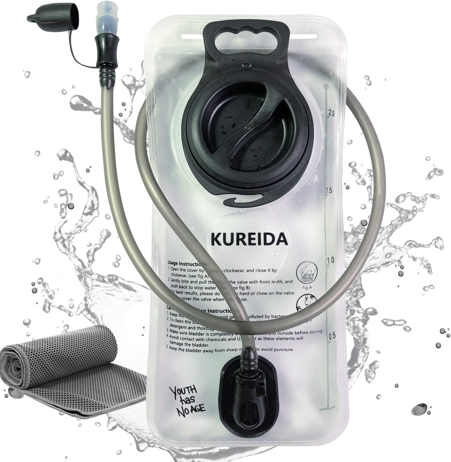 2L Leak Proof Hydration Bladder w/ Wide Opening - KUREIDA