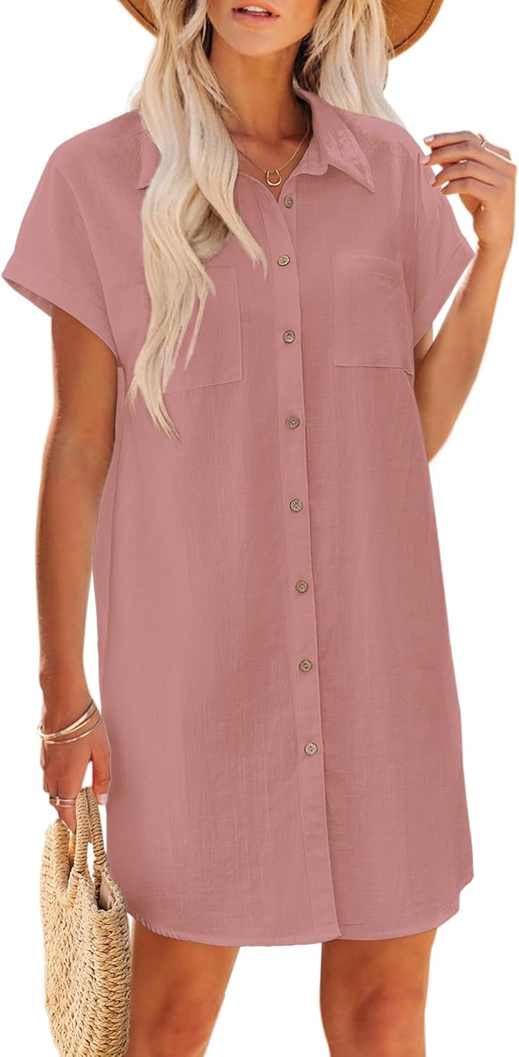 Zeagoo Women's Summer Dress 2025: Casual Flowy V Neck Mini