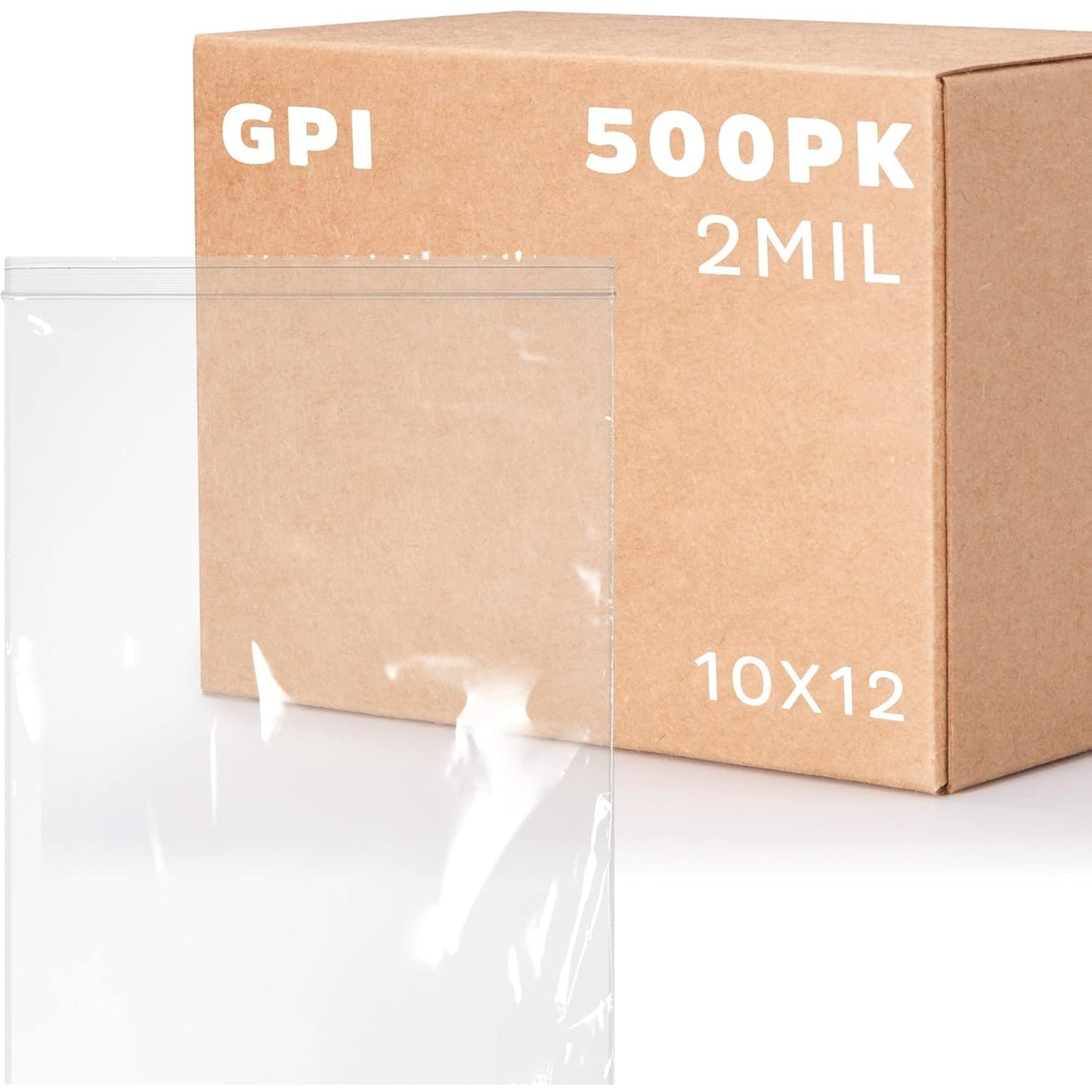 GPI 10in x 12in Reclosable Zip Bags - Strong & Durable 500 Pack