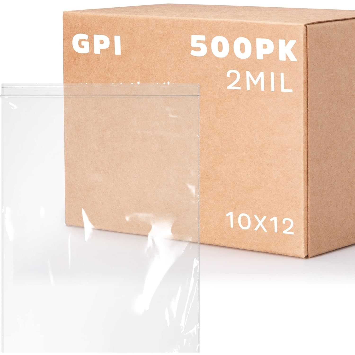 GPI 10in x 12in Reclosable Zip Bags - Strong & Durable 500 Pack