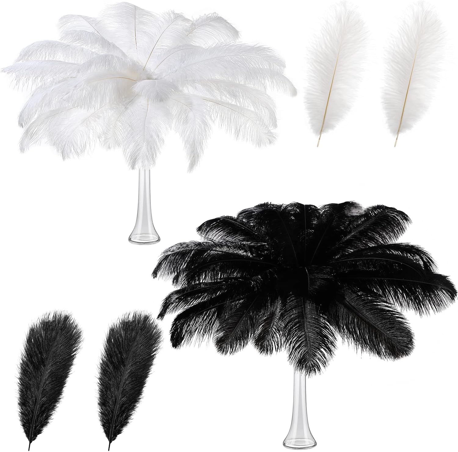 Large Natural Ostrich Feathers for Wedding Party Centerpieces