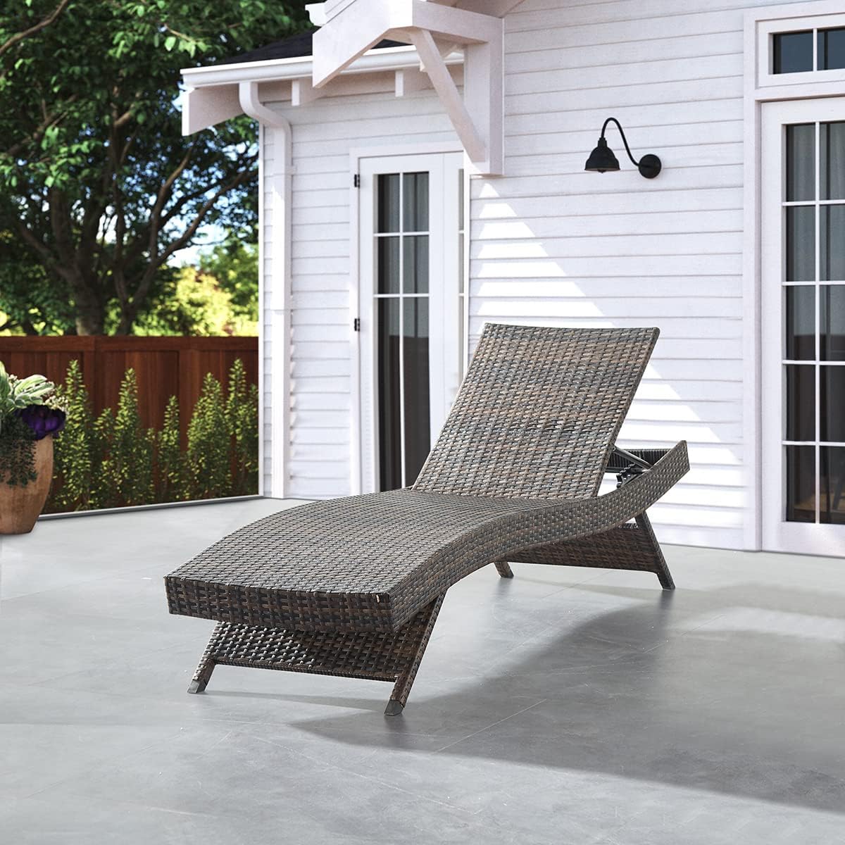 79 Inch Long Reclining Chaise Lounge Set for Outdoor Relaxation