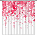 Valentine's Heart Shower Curtain Pink Falling Sweet Heart - Romantic