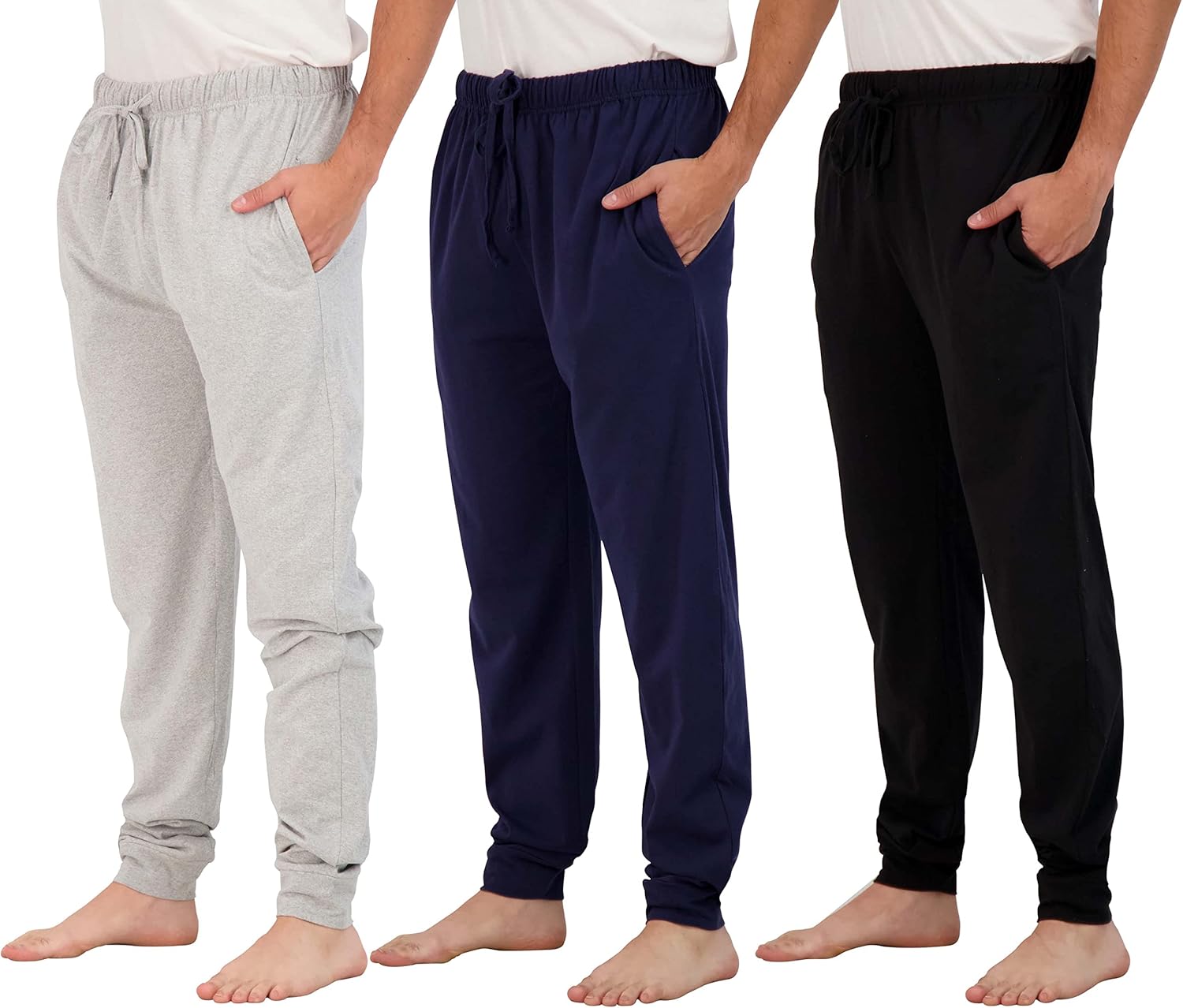 Real Essentials Men's Ultra Soft Cotton Pajama Pants for Comfort
