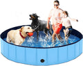Foldable Dog Pool - Collapsible Plastic Pet Pool for Large Dogs
