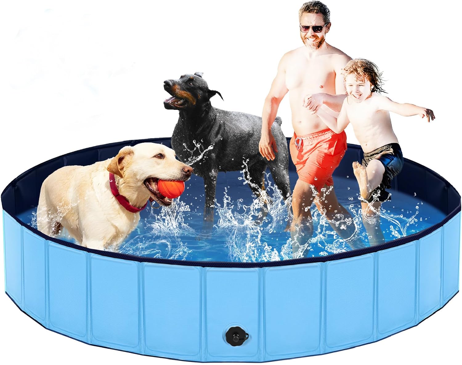 Foldable Dog Pool for Large Dogs - Portable Bathing Tub Fun