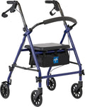 Medline Rollator Walker with Seat and 6in Wheels - Stable Mobility Aid