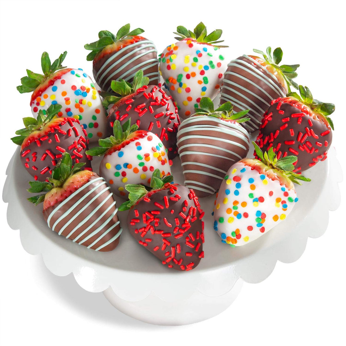 Happy Birthday Chocolate Dipped Strawberries - 12 Berries Gift
