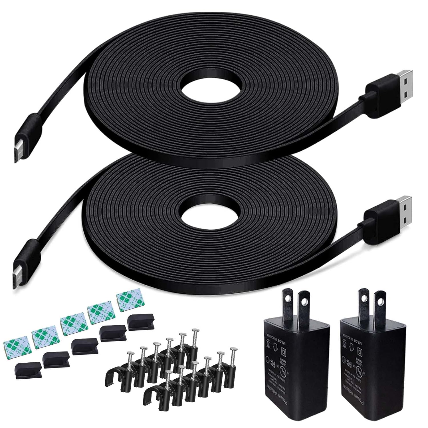 Long Reach Power Cord for Security Cameras - 2 Pack