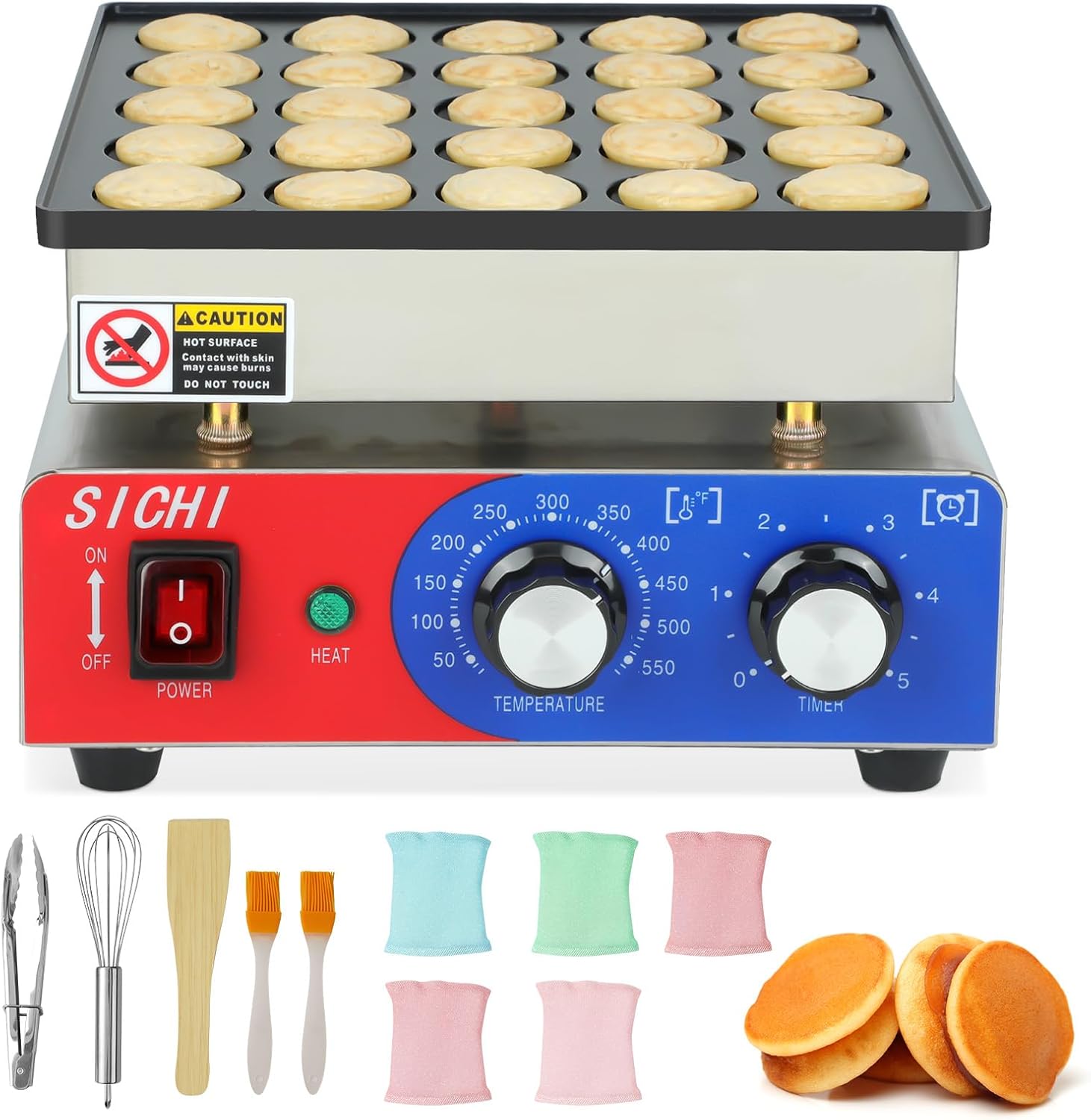 SICHI Mini Pancake Maker: Fast, Nonstick, Commercial