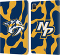 NHL Cow Pattern Nashville Predators Leather Wallet Case for iPad Pro