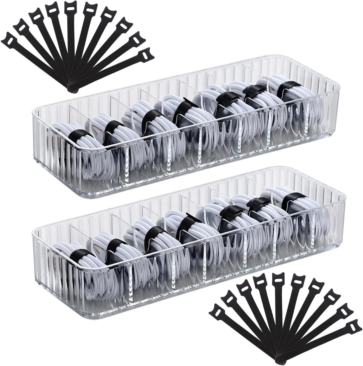 Organize Cords with Ease! RAMFIYN 2-Pack Charger Box