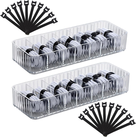 Organize Cords with Ease! RAMFIYN 2-Pack Charger Box