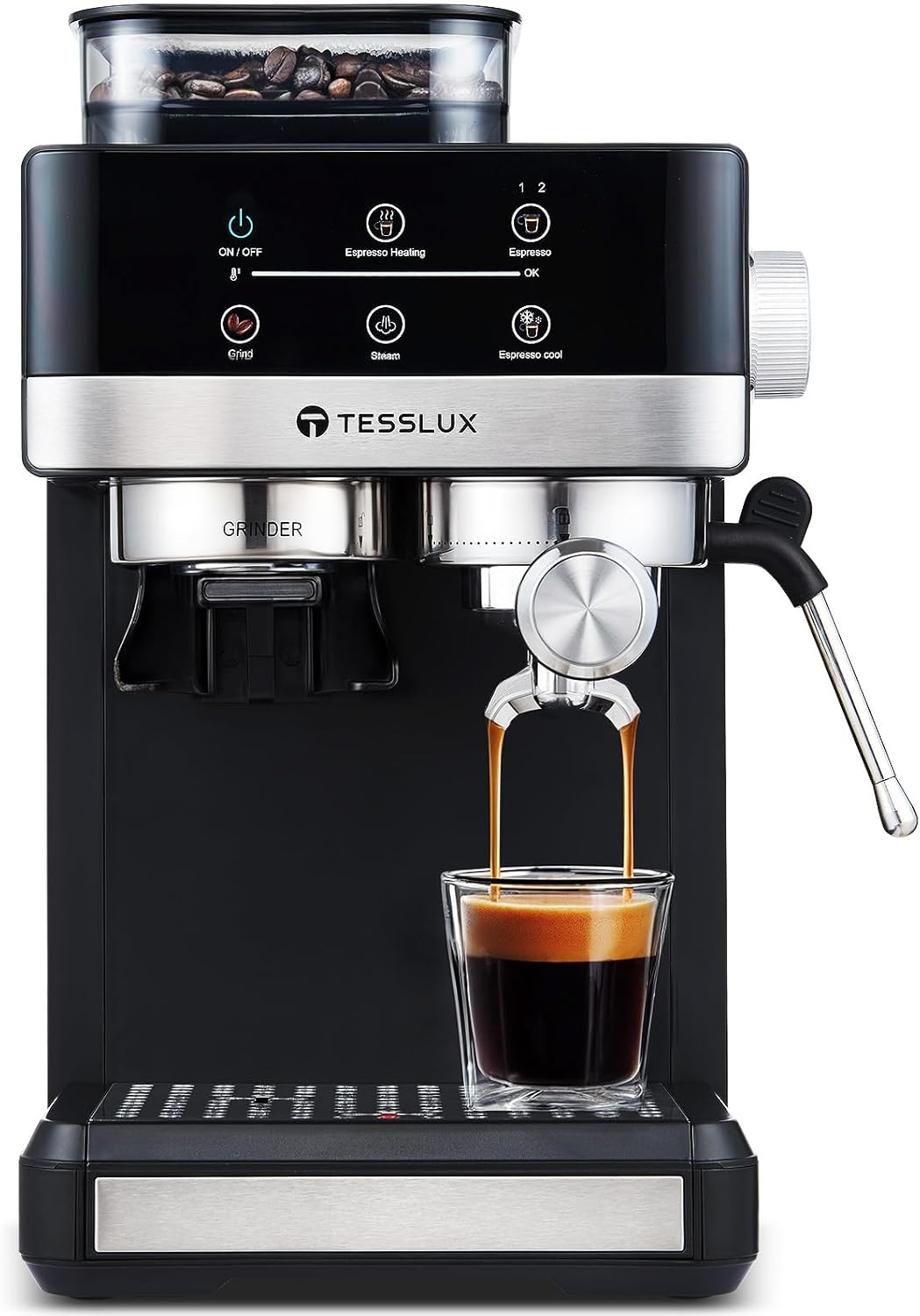 Powerful 20-Bar Espresso Machine - Hot & Cool Brew, Compact Design