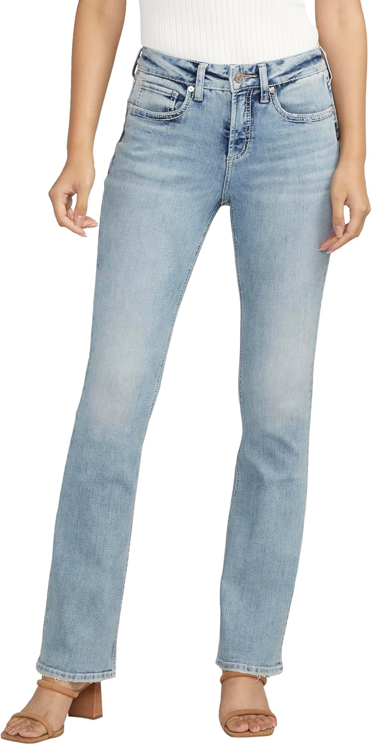 Suki Mid Rise Curvy Fit Slim Bootcut Jeans for Women
