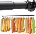 2 Pack Closet Rods Black - Stepless Adjustable 17-69 in Heavy Duty