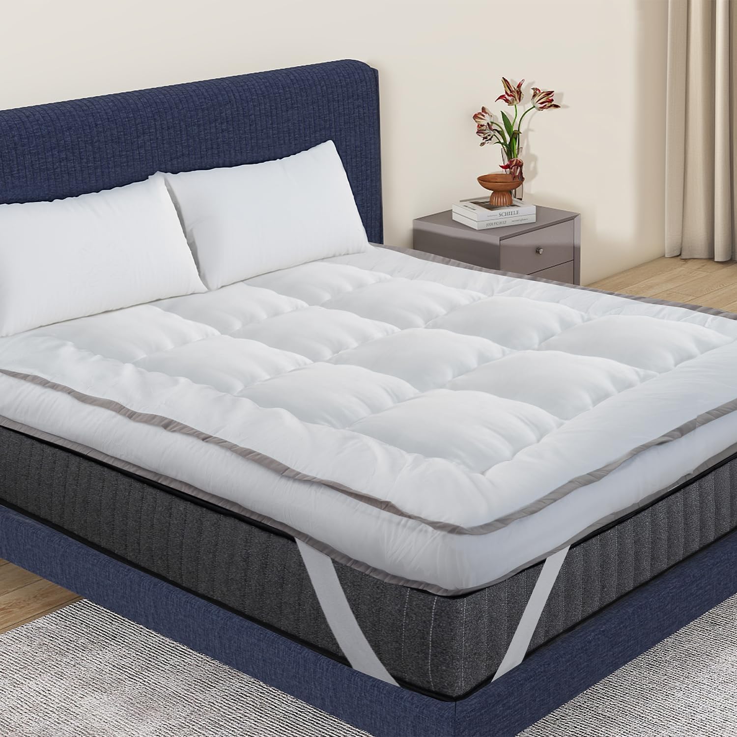 QUEEN ROSE Mattress Topper Queen for Plush Soft Support