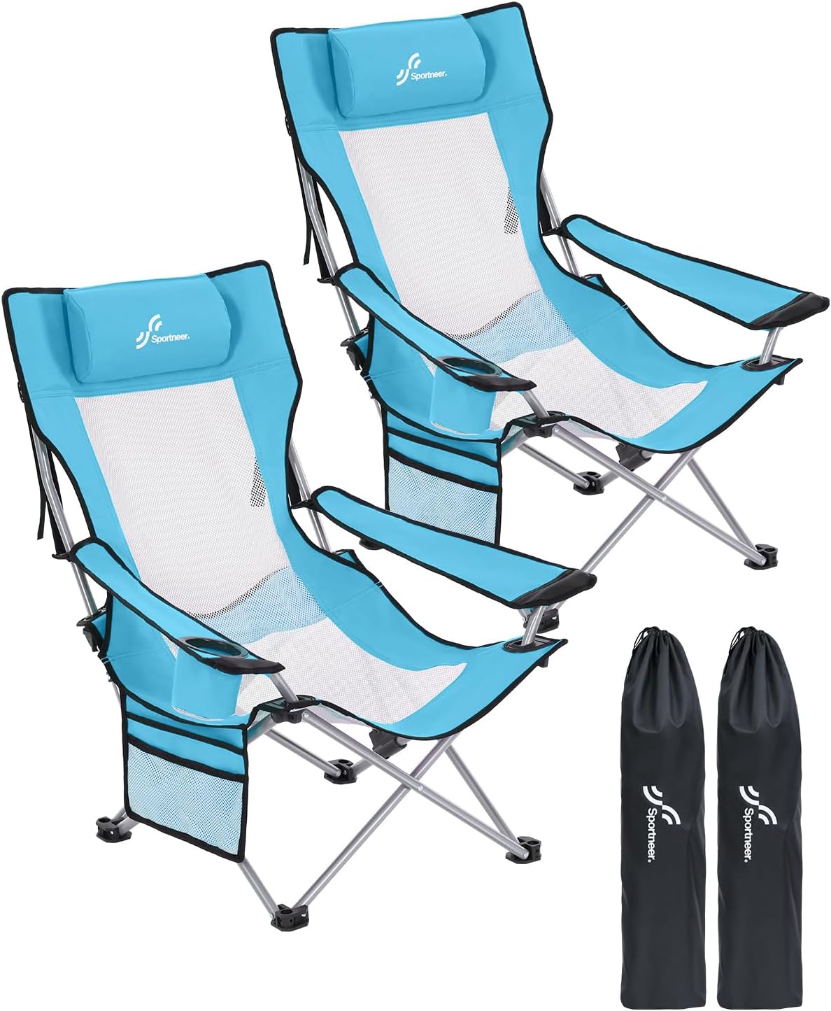 Sportneer Beach Chair Duo: Portable Recliners