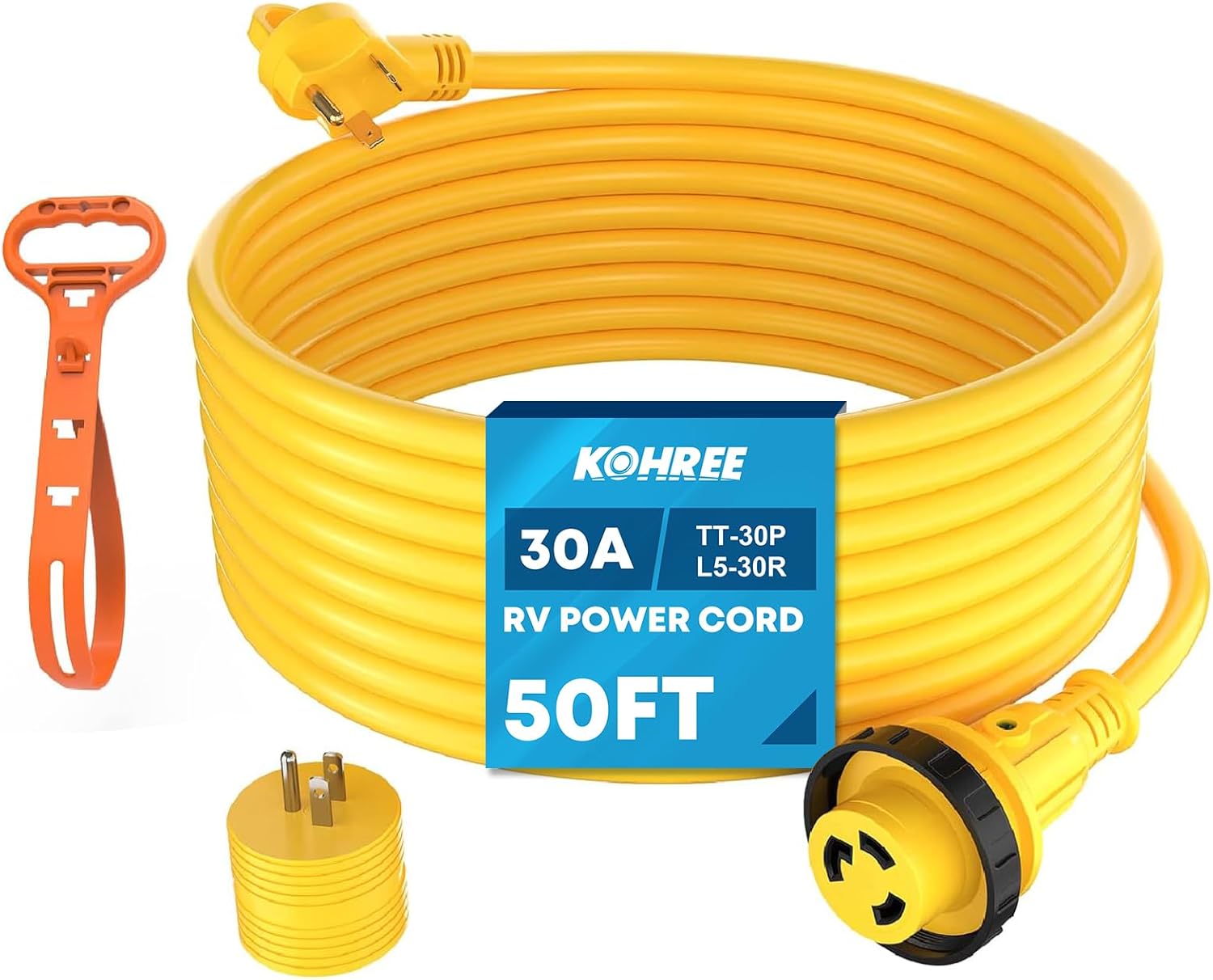 Kohree 30 Amp RV Power Extension Cord 50 ft with Heavy Duty Design
