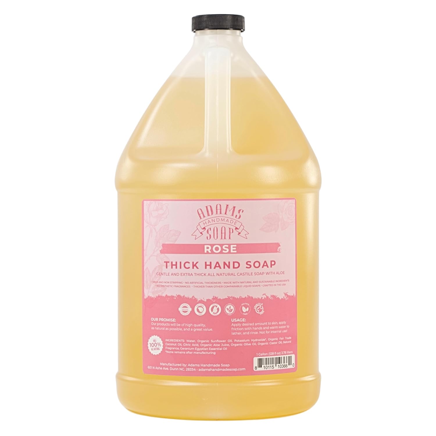 Thick Organic Castile Liquid Hand Soap Refill - Rose Scented