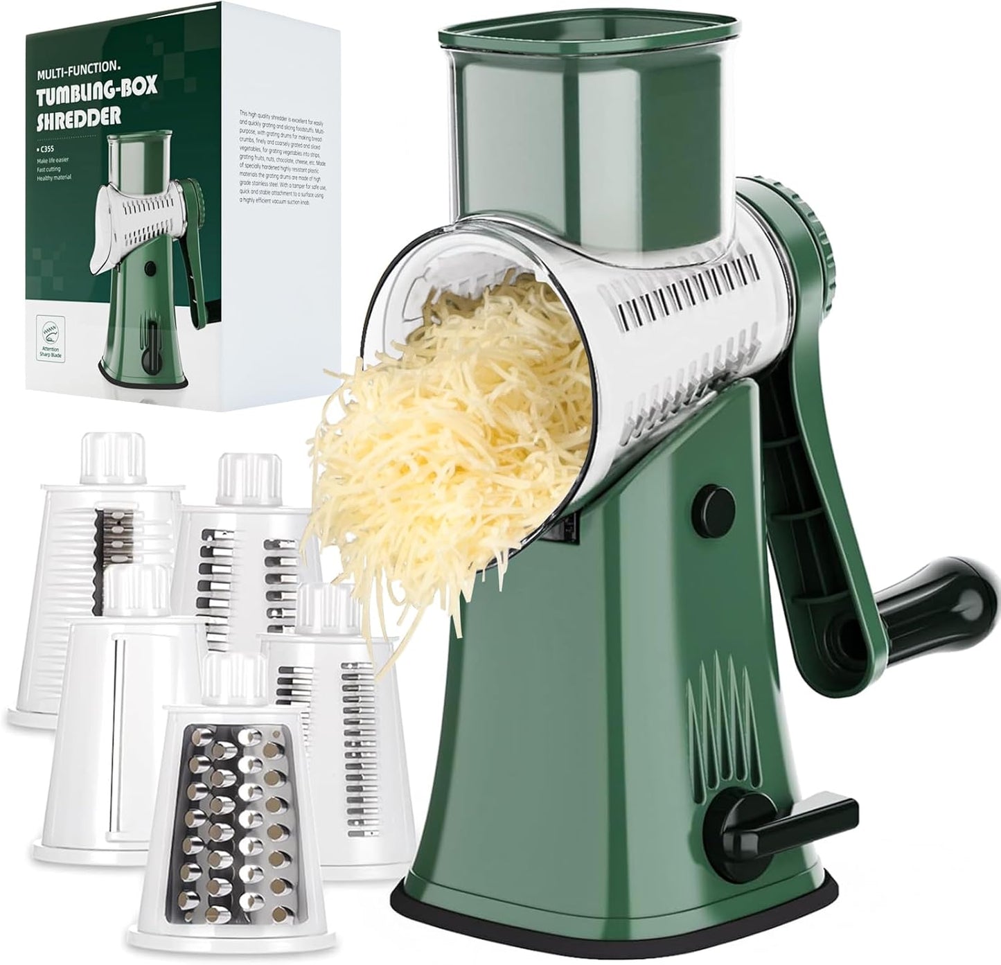 Ourokhome Rotary Cheese Grater Shredder for Quick Meal Prep