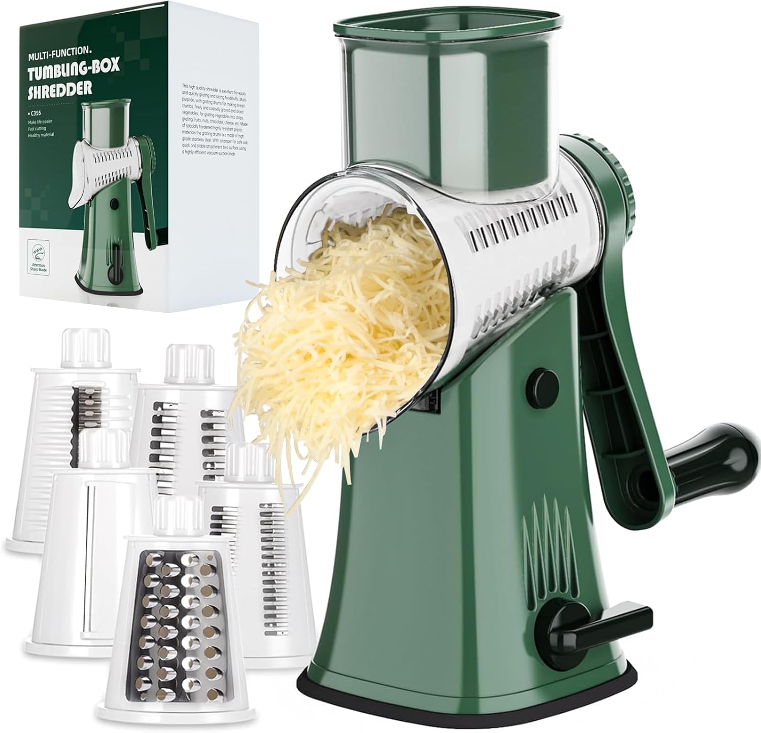 Ourokhome Rotary Cheese Grater Shredder for Quick Meal Prep