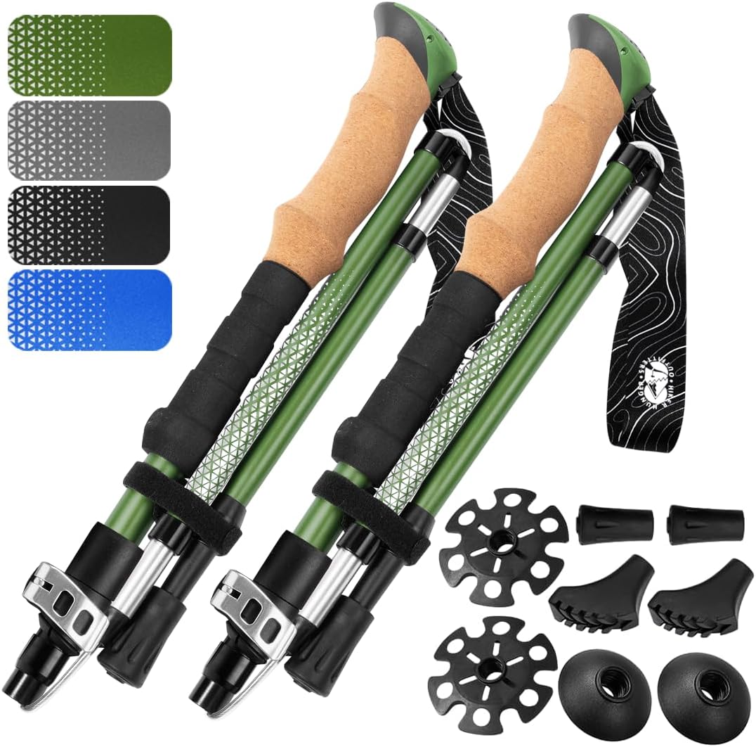 Premium Foldable Hiking Poles - Adjustable Lightweight Trekking Gear