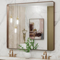 LOAAO 40x36 Bronze Bathroom Mirror Rounded Rectangle - Clear HD