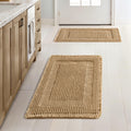 Waffle Bathroom Rugs Set of 2 - Super Absorbent Boho Bath Mats