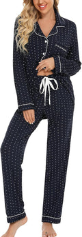 Leikar Button Up Pajama Set For Women Long Sleeve Shirt And Pants soft